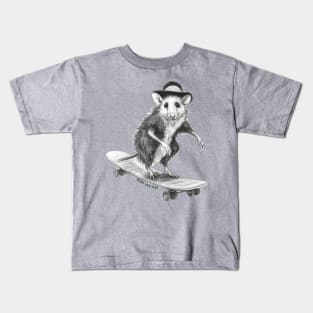 Opossum On A Skateboard: Made You Look Kids T-Shirt